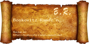 Boskovitz Ramón névjegykártya